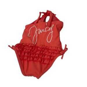 Baby Juicy Couture Girls Swim Suit Swimwear‎ Size 3-6 Months Ruffles Orange